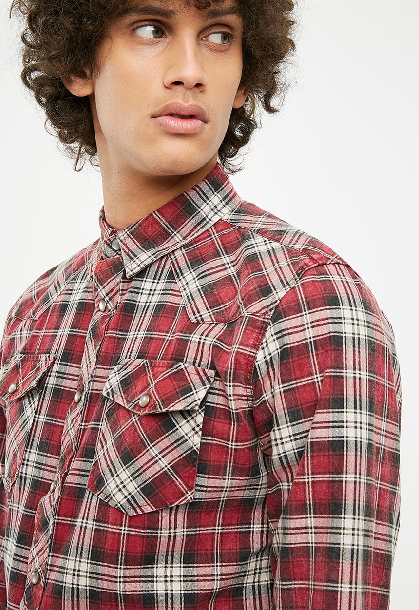 Bellfield - Curved collar pocket shirt - multi