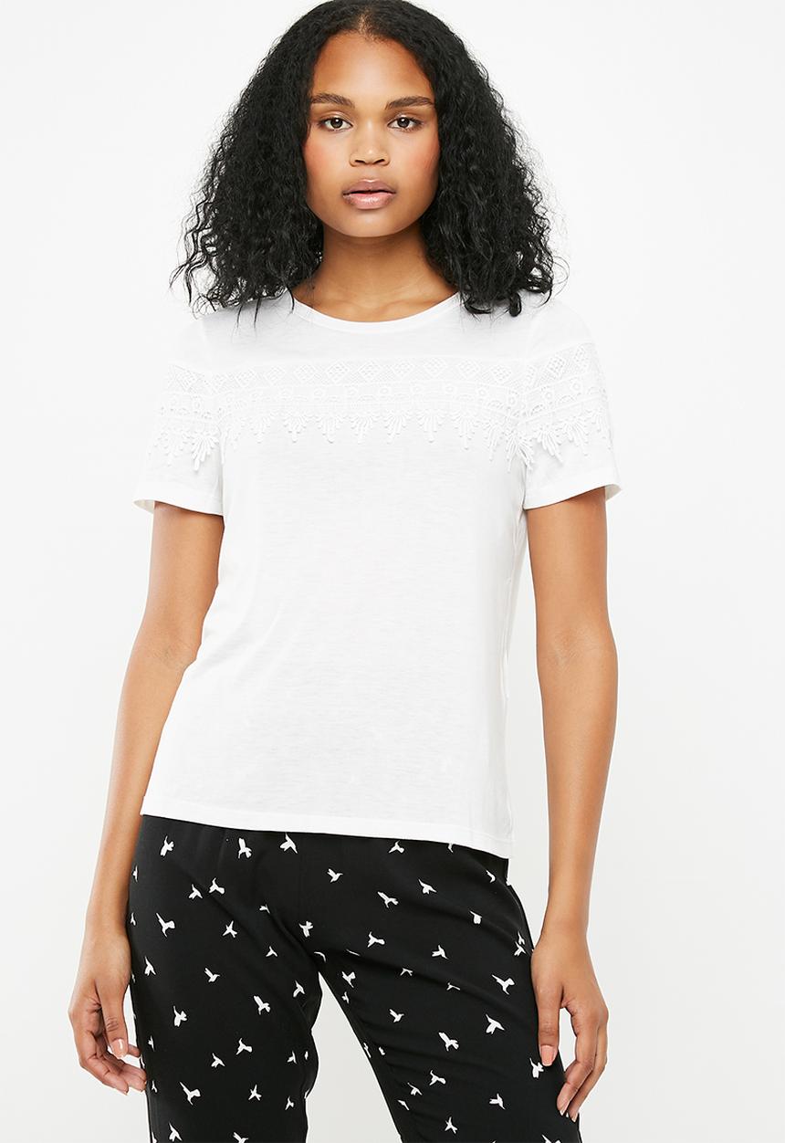Jacqueline de Yong - Rakel short sleeve top - white