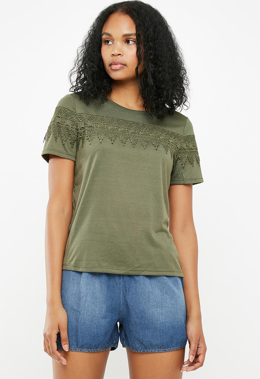 Jacqueline de Yong - Rakel short sleeve top - green