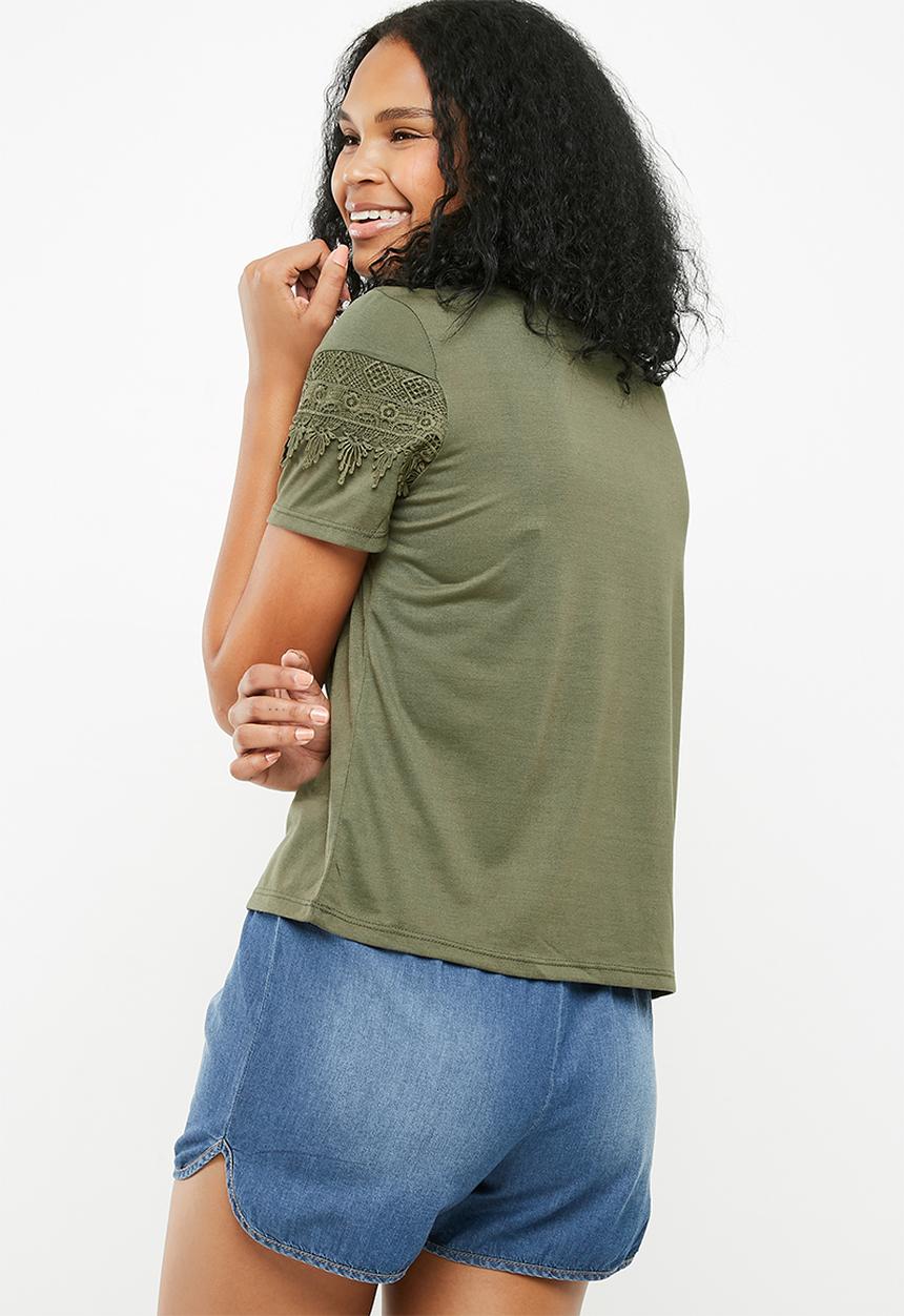 Jacqueline de Yong - Rakel short sleeve top - green