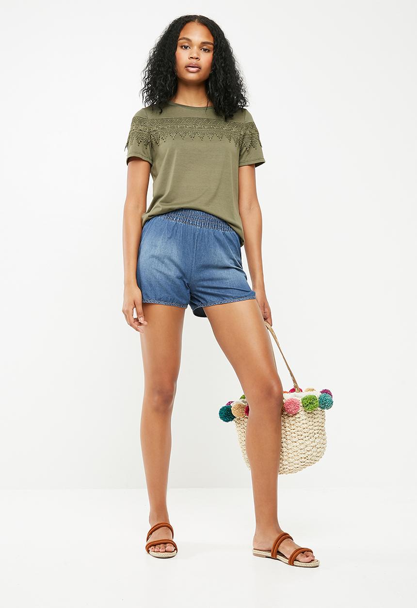 Jacqueline de Yong - Rakel short sleeve top - green