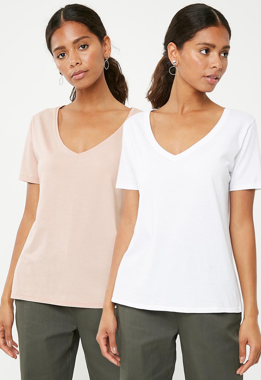 Superbalist - Boyfriend tee 2 pack - white & pink 