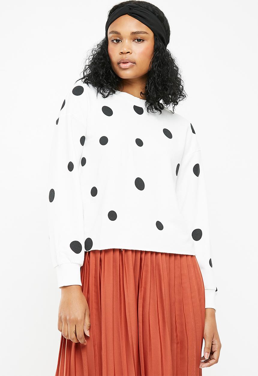 Noisy May - White oversized sweat- white & black