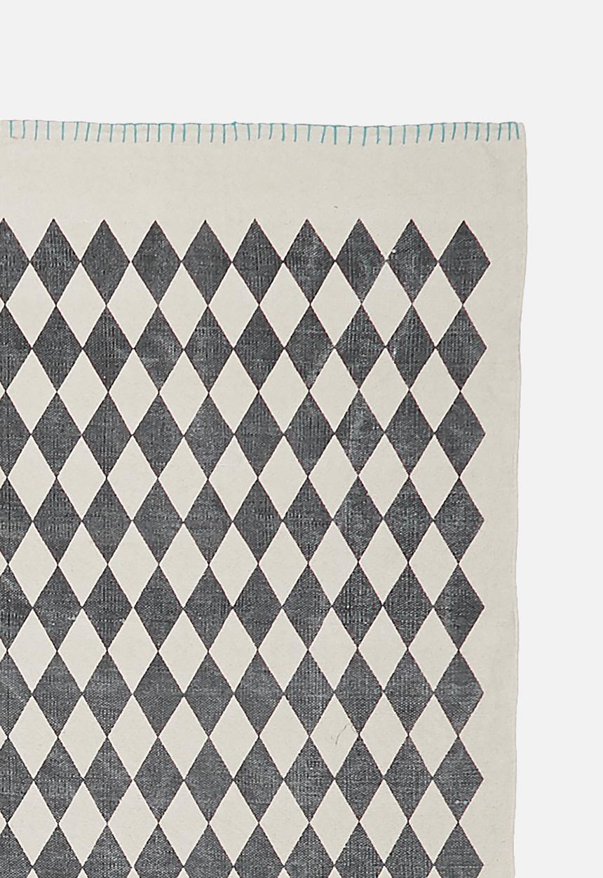 Sixth Floor - Croci printed rug - grey & blue