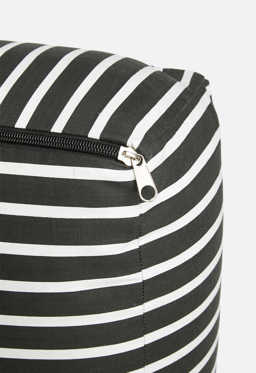 Sixth Floor - Outdoor floor cushion - b&w stripe