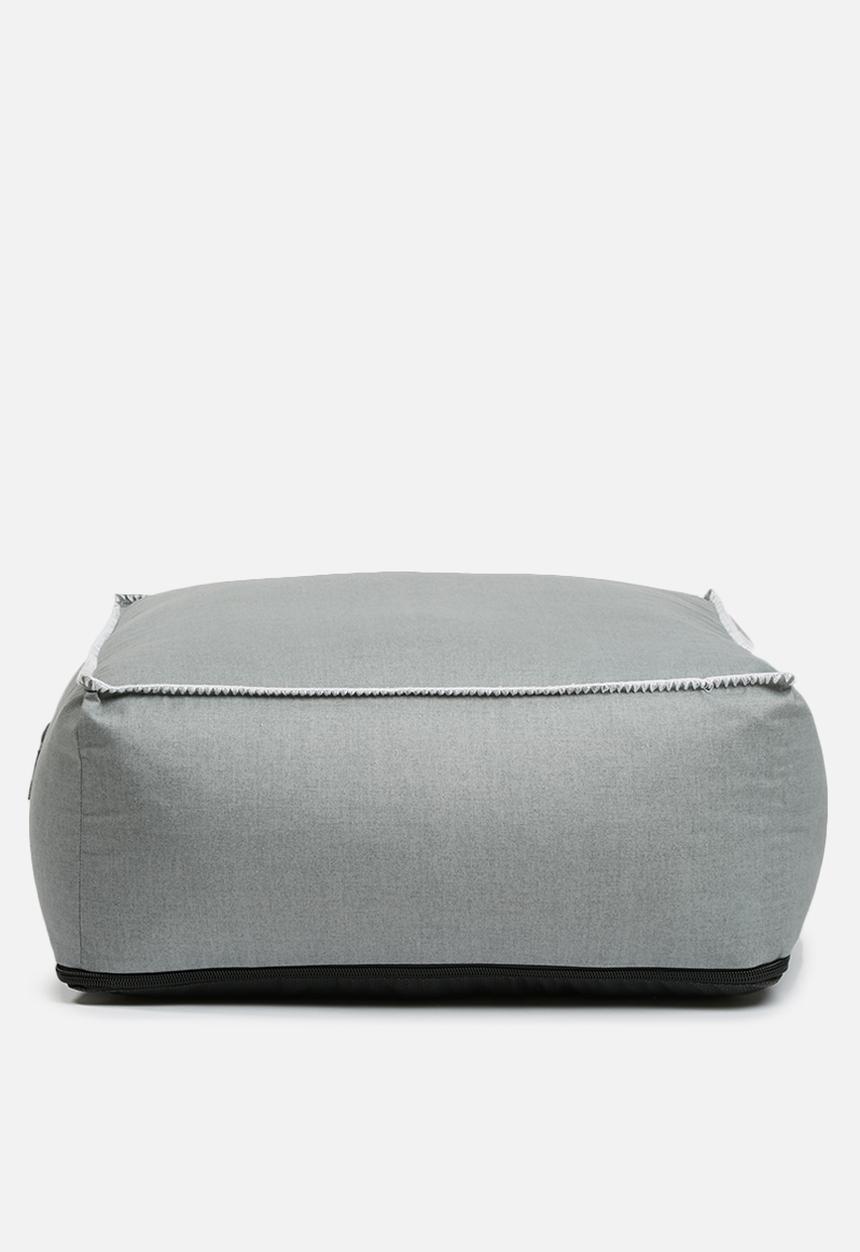 Sixth Floor - Outdoor floor cushion - charcoal blanket stitch