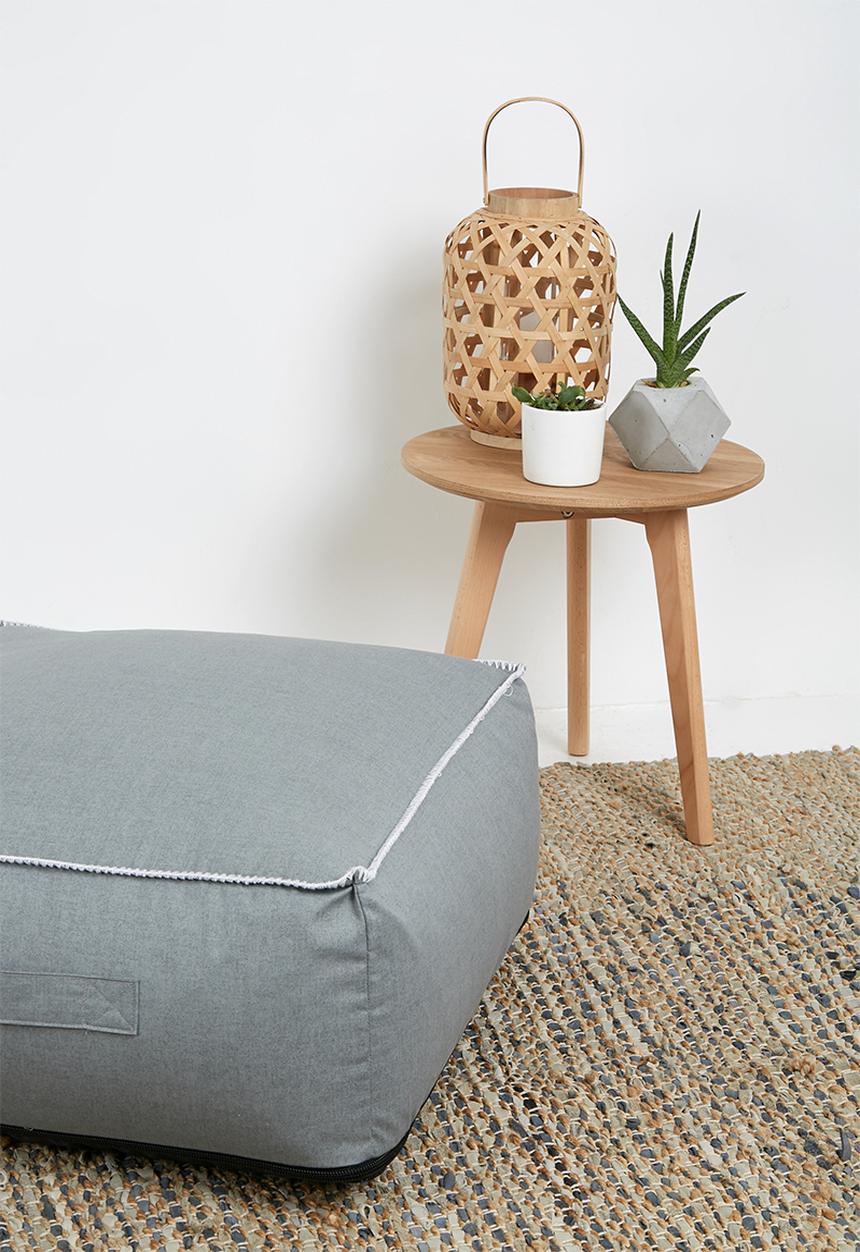 Sixth Floor - Outdoor floor cushion - charcoal blanket stitch