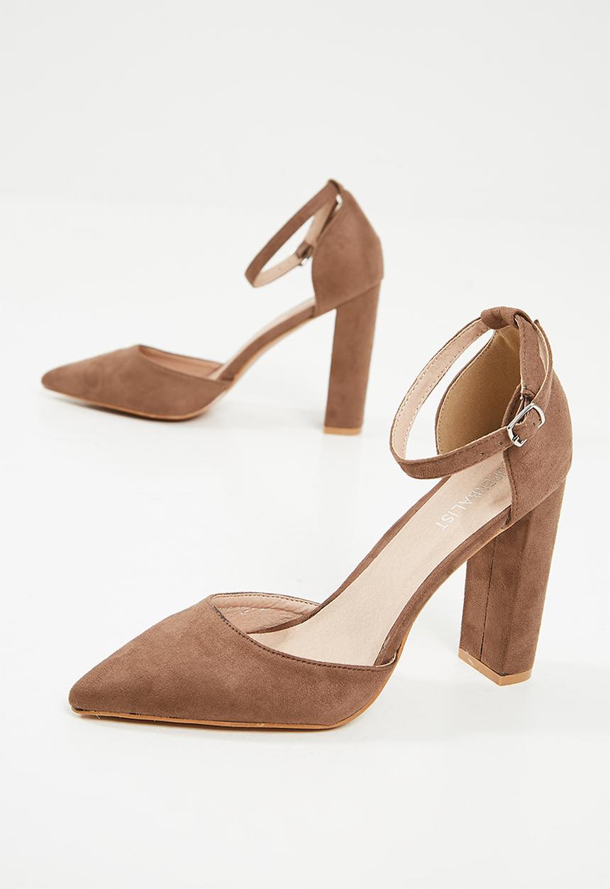 Superbalist - Jackie block heel with strap - taupe