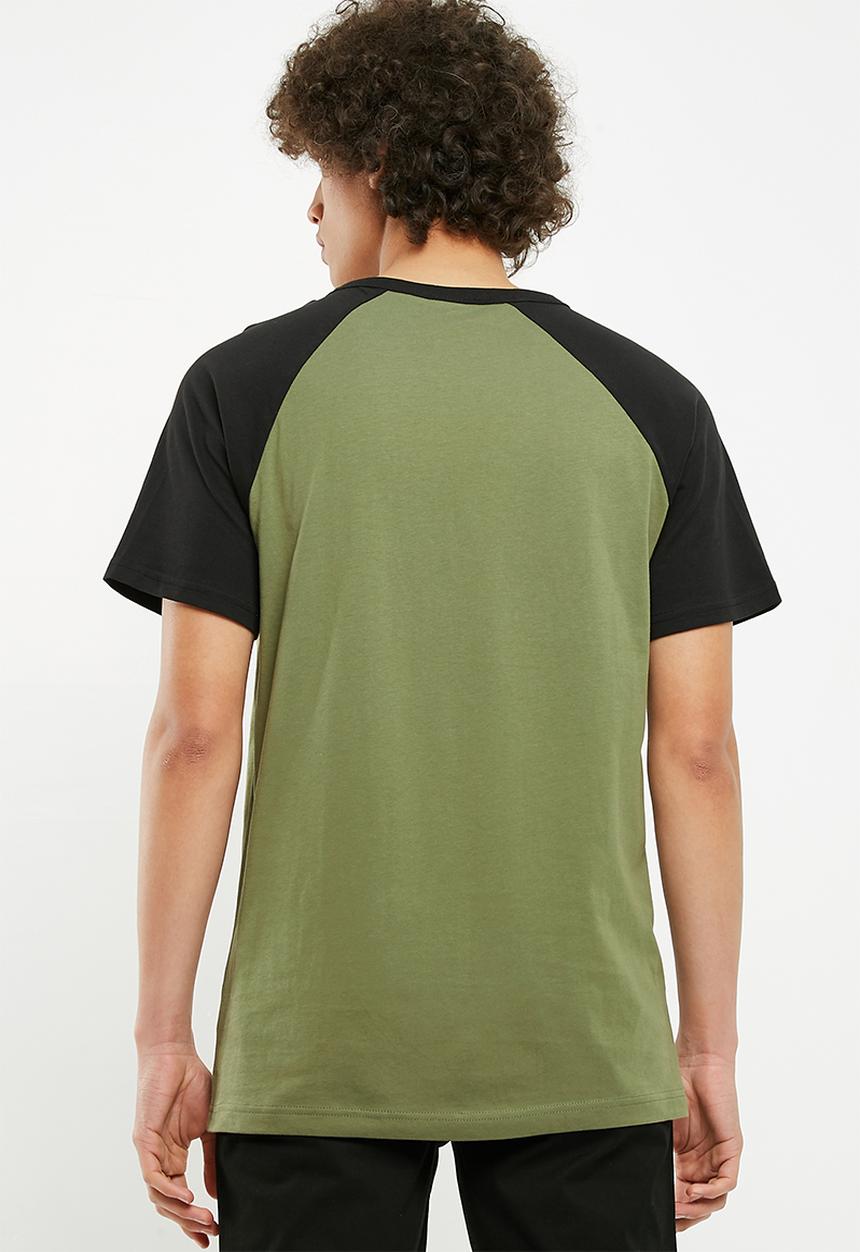 G-STAR - Buckston raglan short sleeve tee - green & black 