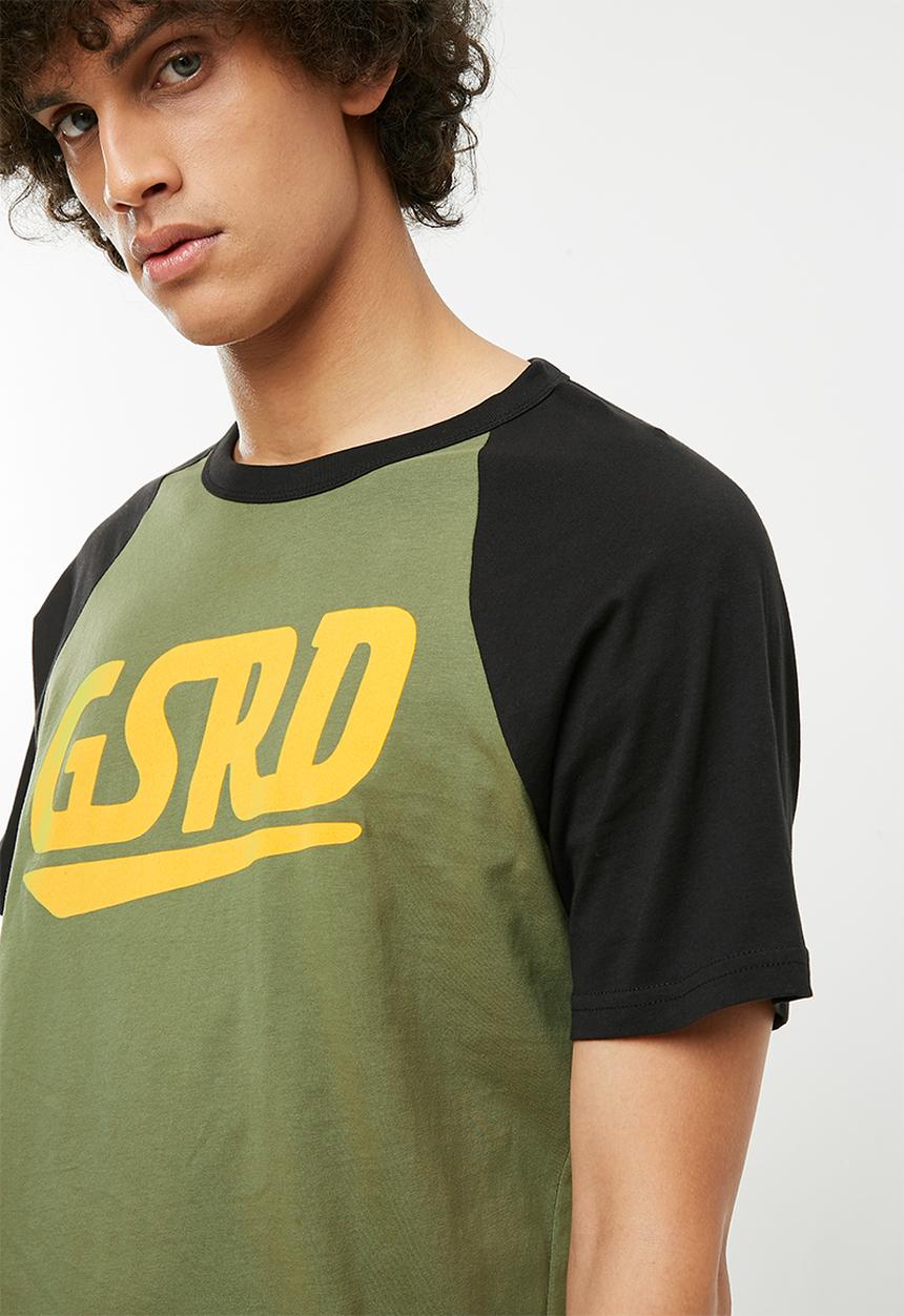 G-STAR - Buckston raglan short sleeve tee - green & black 