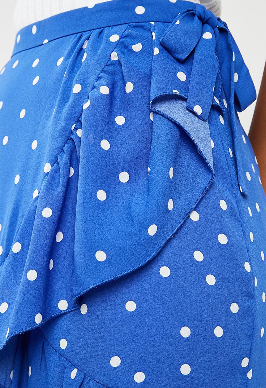 ONLY - Rubbi wrap skirt - blue & white 