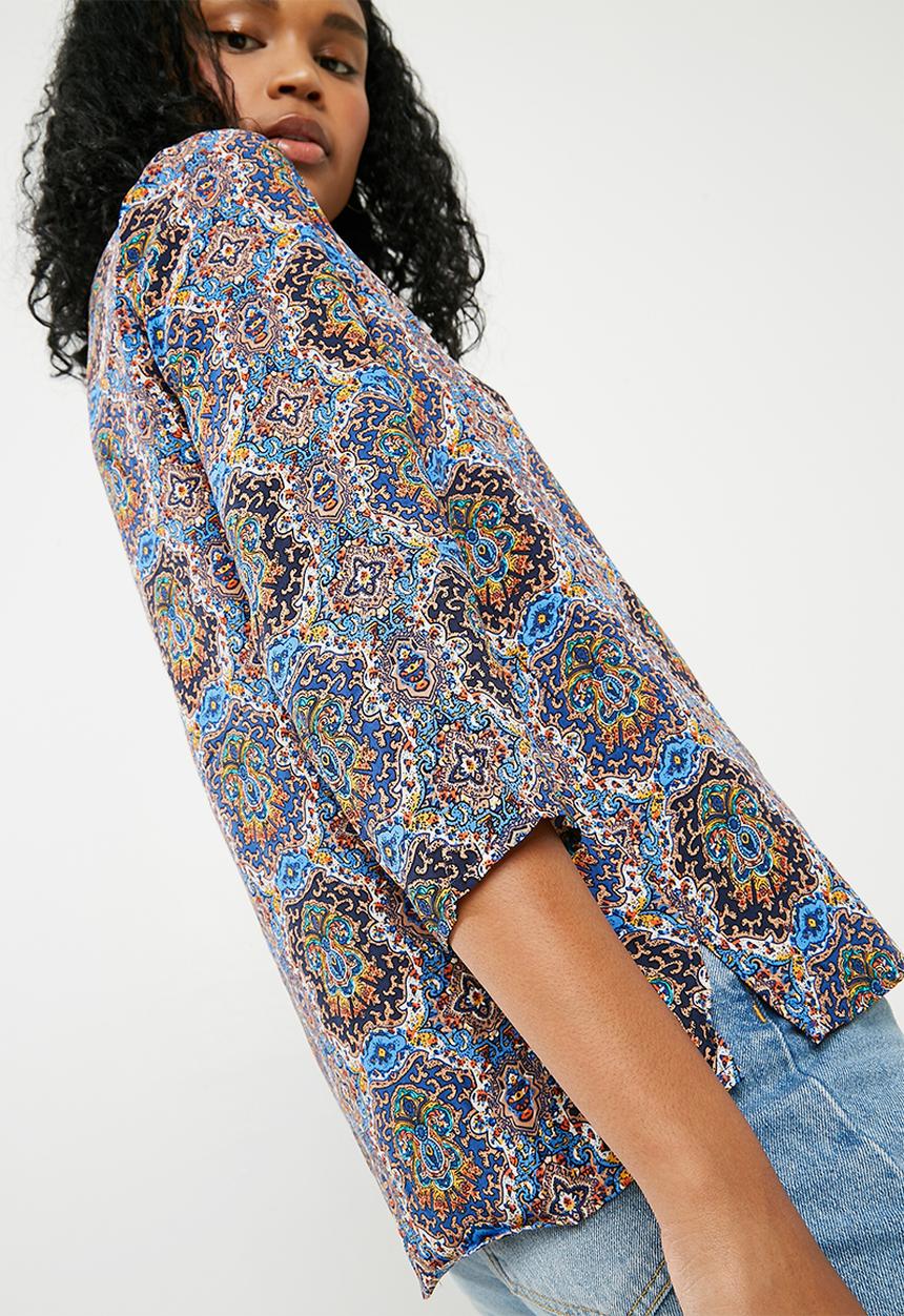 ONLY - Nova woven 3/4 sleeve top - multi 
