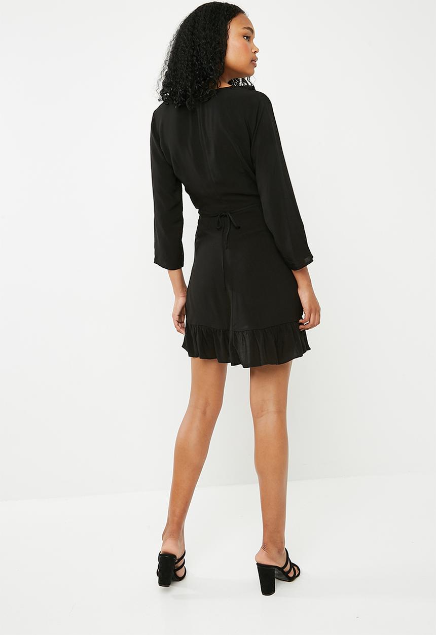 ONLY - Laura wrap dress - black 