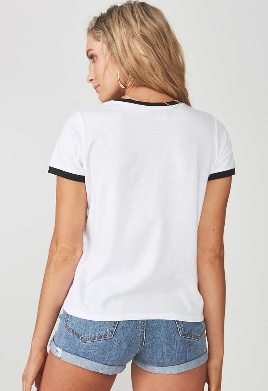 Supré  - Power puff ringer tee - white