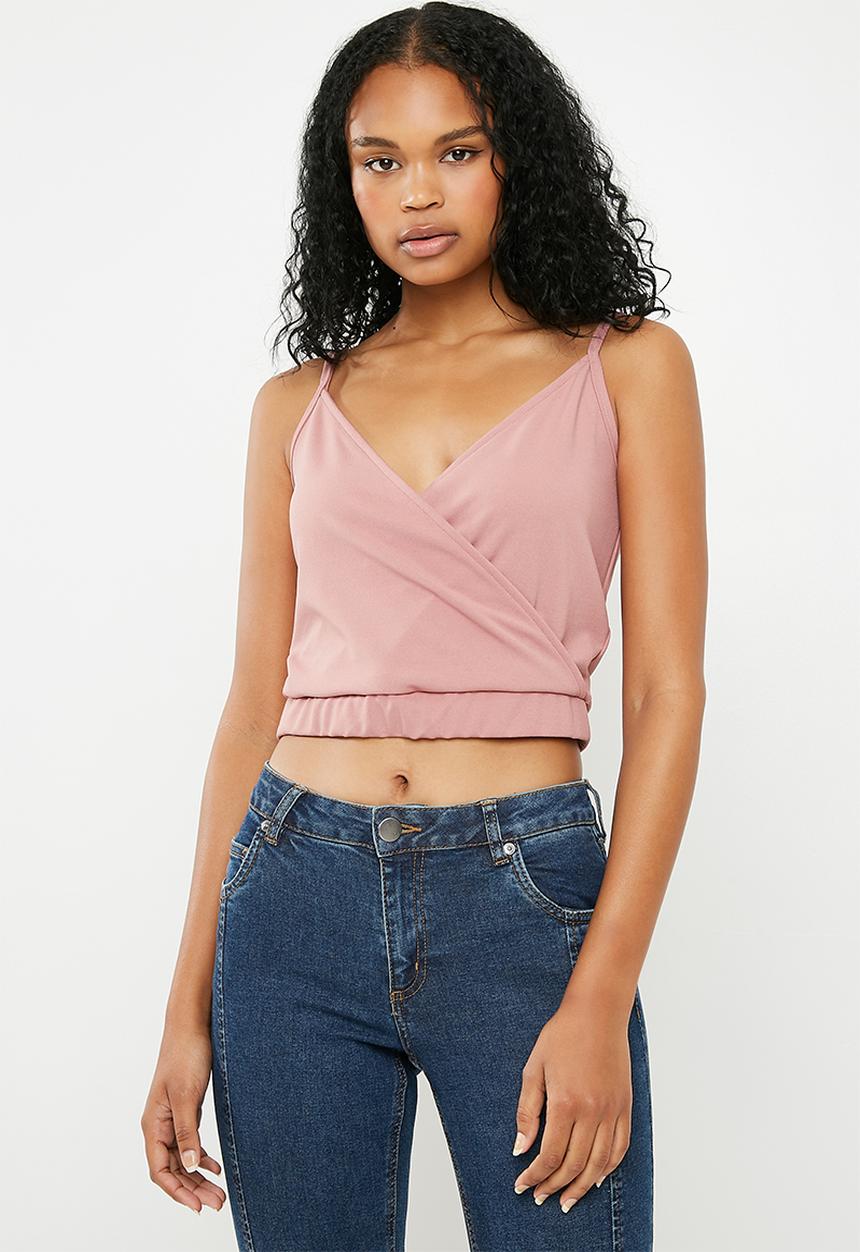 Superbalist - Knit cross over cami - pink 