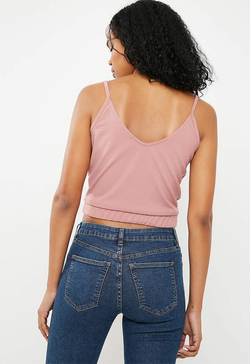Superbalist - Knit cross over cami - pink 
