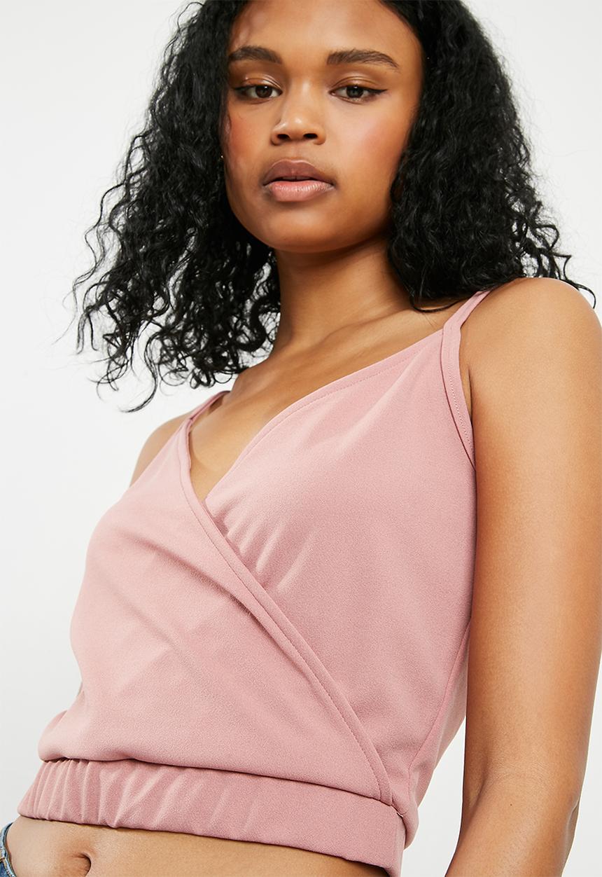 Superbalist - Knit cross over cami - pink 
