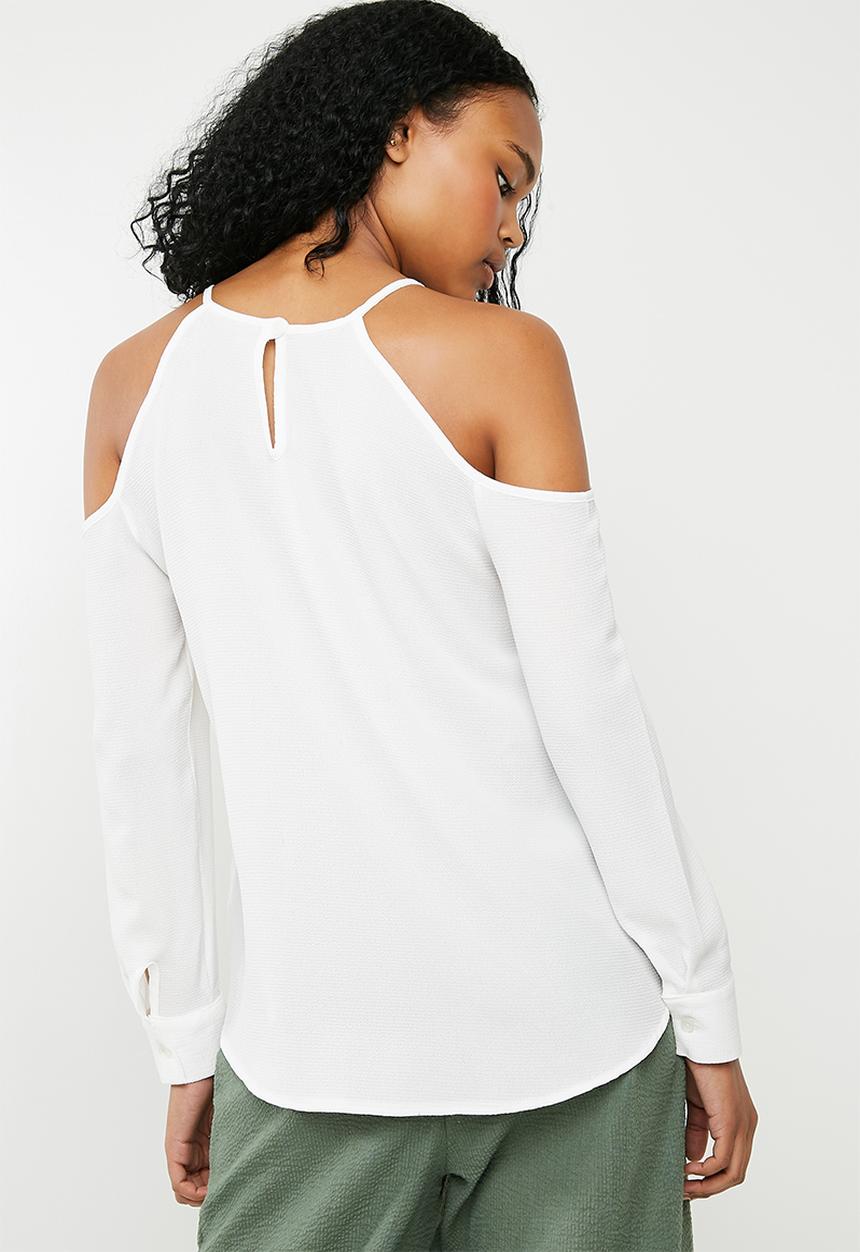Superbalist - Cold shoulder dip back blouse - white 