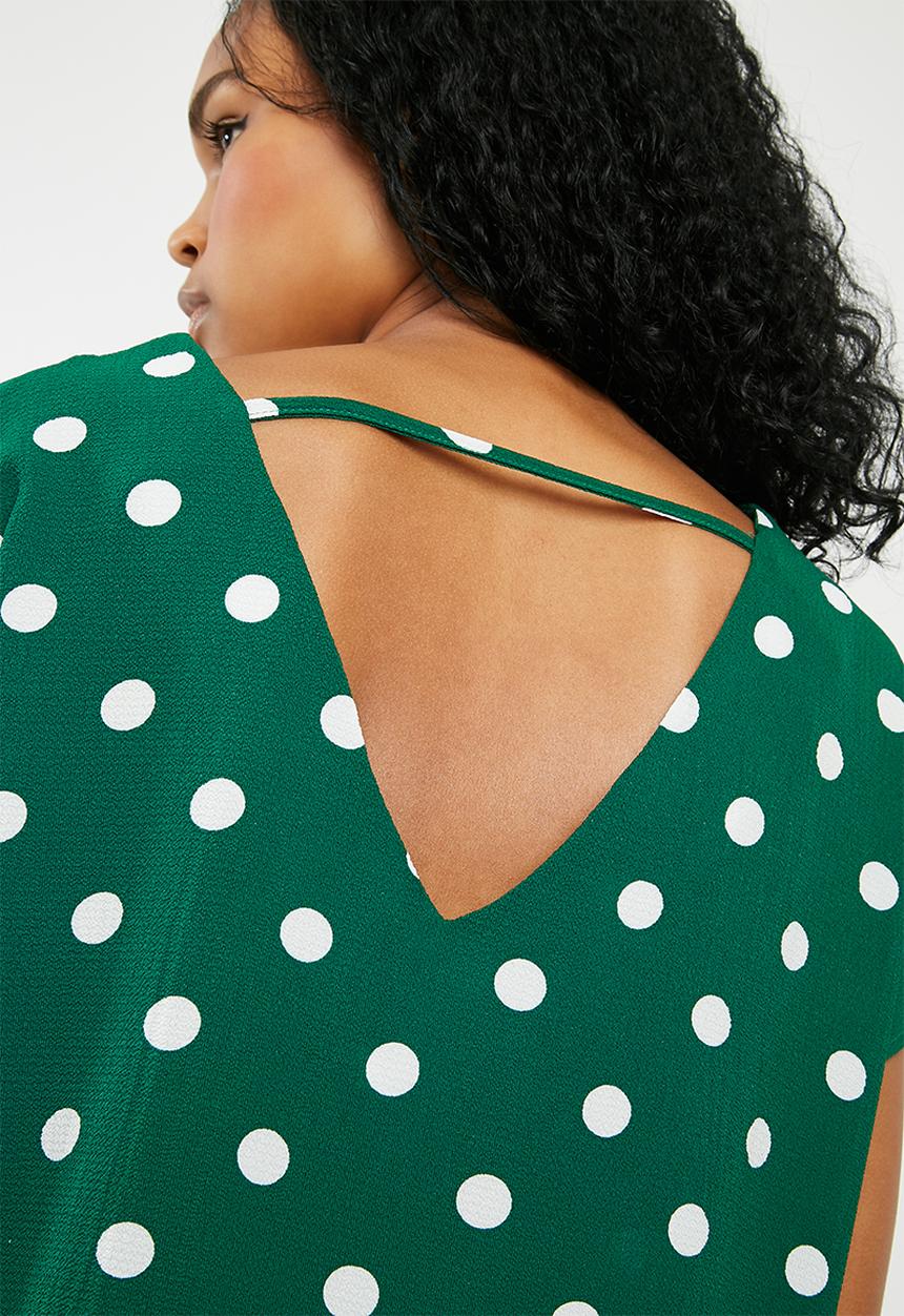 Superbalist - V-neck blouse - green & white 