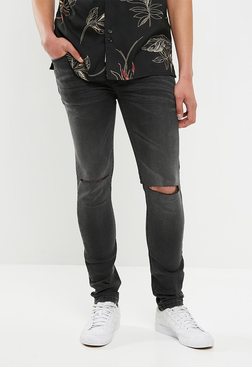 Superbalist - Skinny knee rip jeans - washed grey