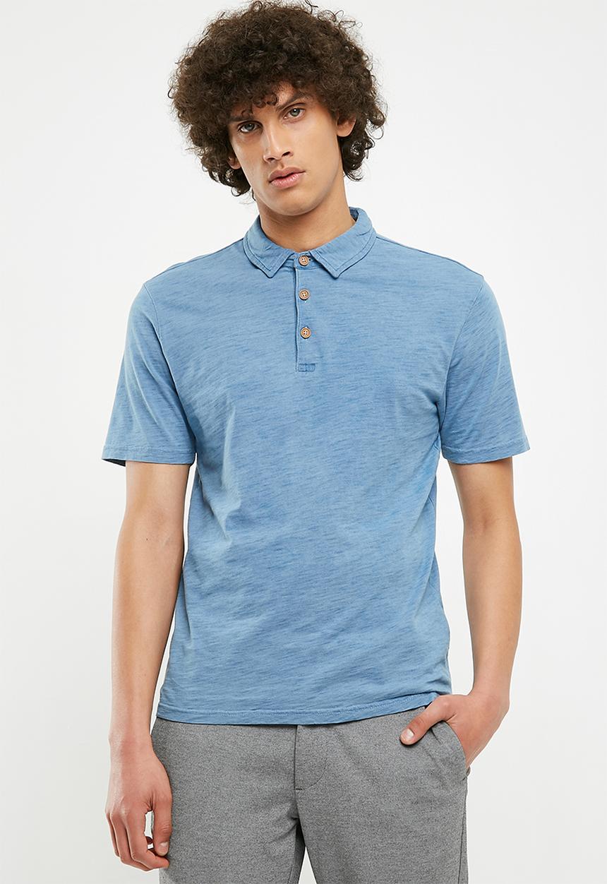 Only & Sons - Magnus indigo slub polo - blue 