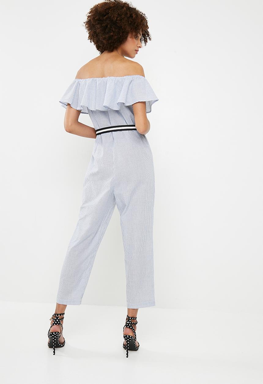 ONLY - Frill jumpsuit - blue & white