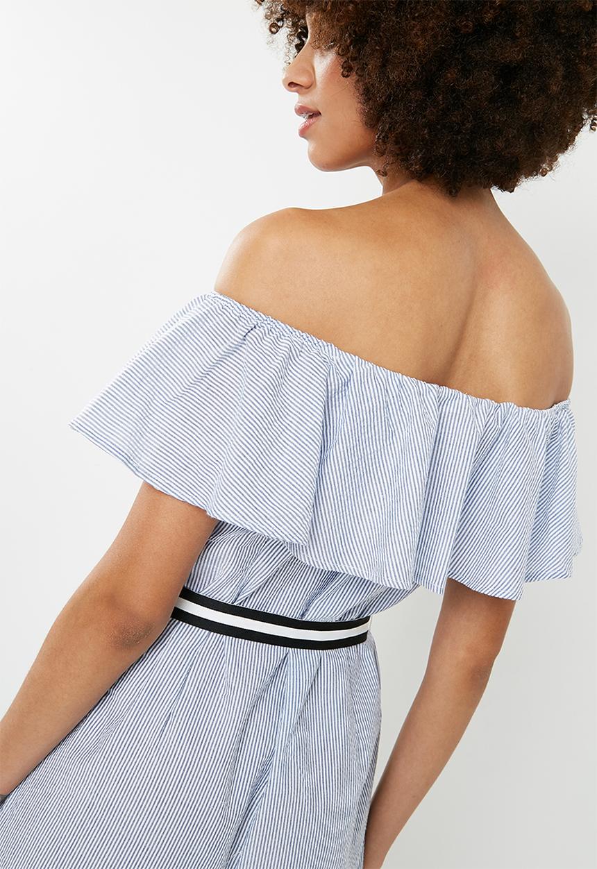 ONLY - Frill jumpsuit - blue & white