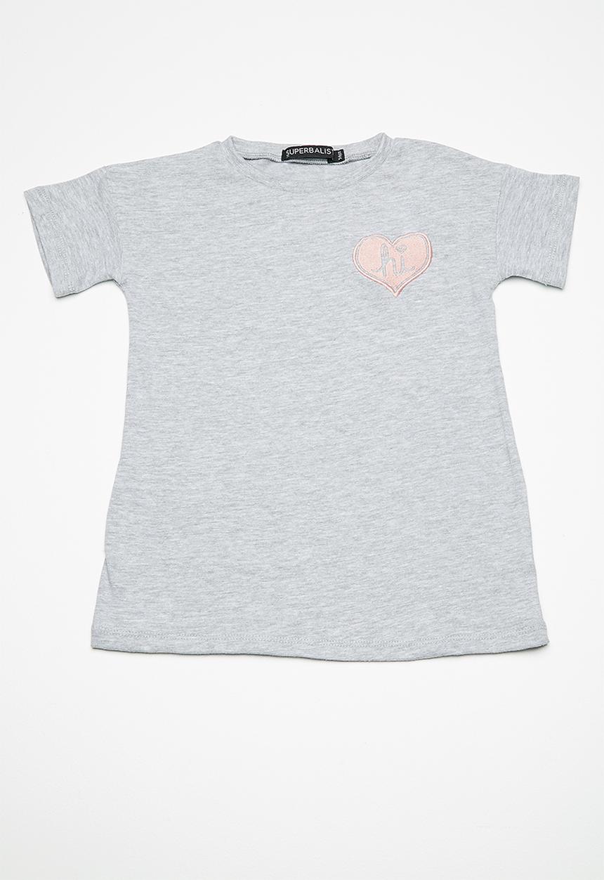Superbalist - Kids girls embroidered frill top - grey 