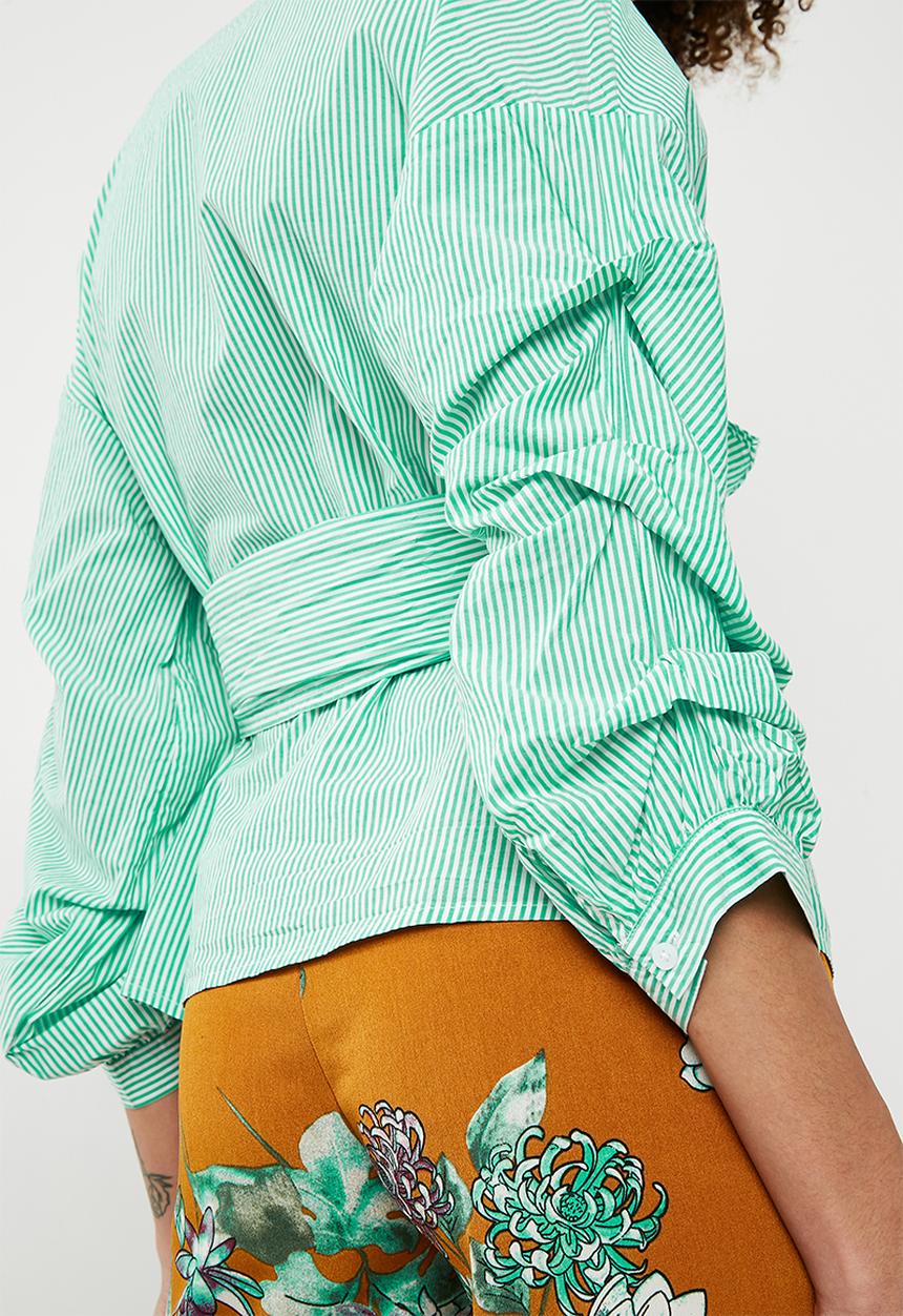 ONLY - Nicole wrap top - white & green