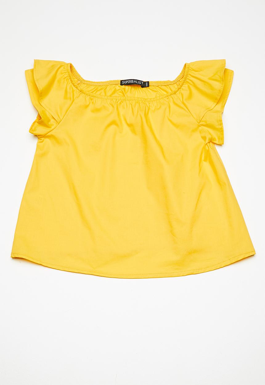 Superbalist - Ruffle sleeve blouse - yellow