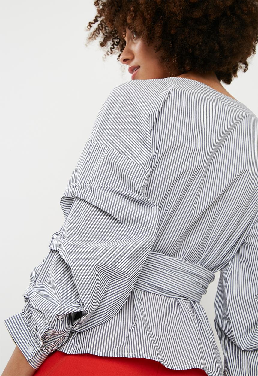 ONLY - Nicole wrap top - navy & white
