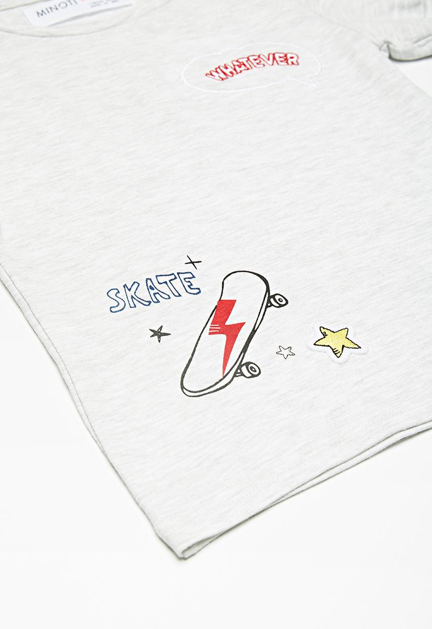 MINOTI - Kids boys whatever T-shirt - grey 