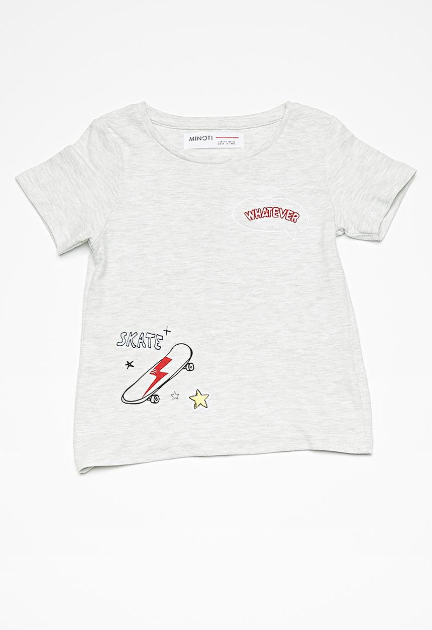 MINOTI - Kids boys whatever T-shirt - grey 