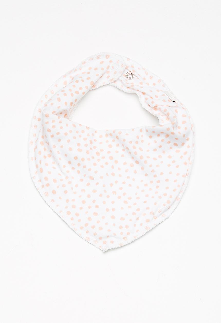 Name It - Desin jersey scarf bib - peach & white 