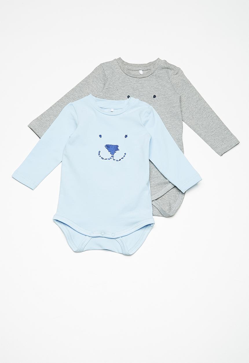 Name It - Long sleeve body vest 2 pack - grey & blue
