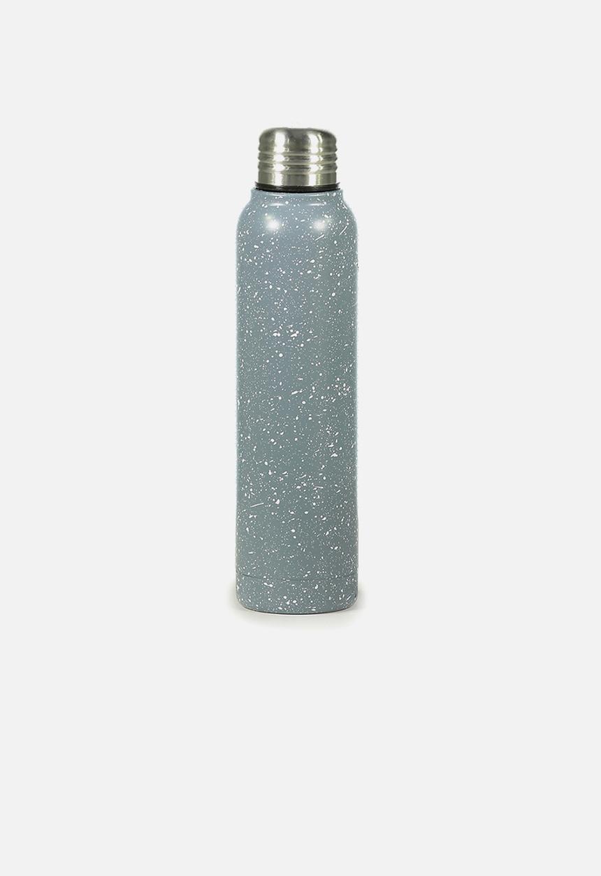 Typo - Small metal drink bottle - grey paint splatter