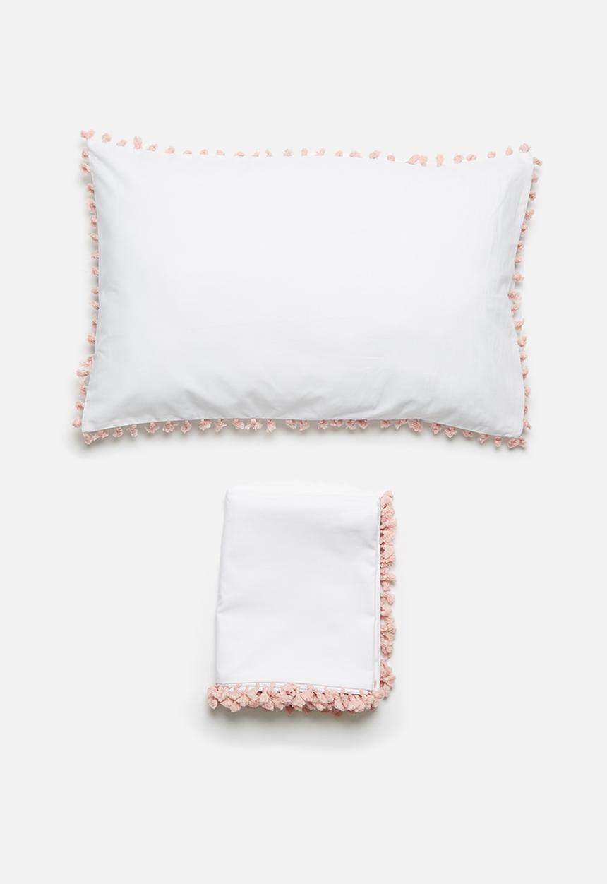 Sixth Floor - Blush kids duvet cover set - pink tassel
