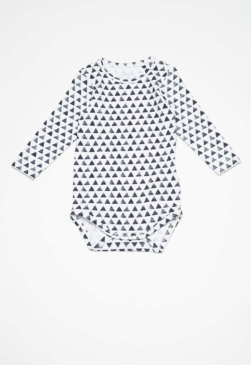 Name It - Gala long sleeve body vest -  white & dark navy 