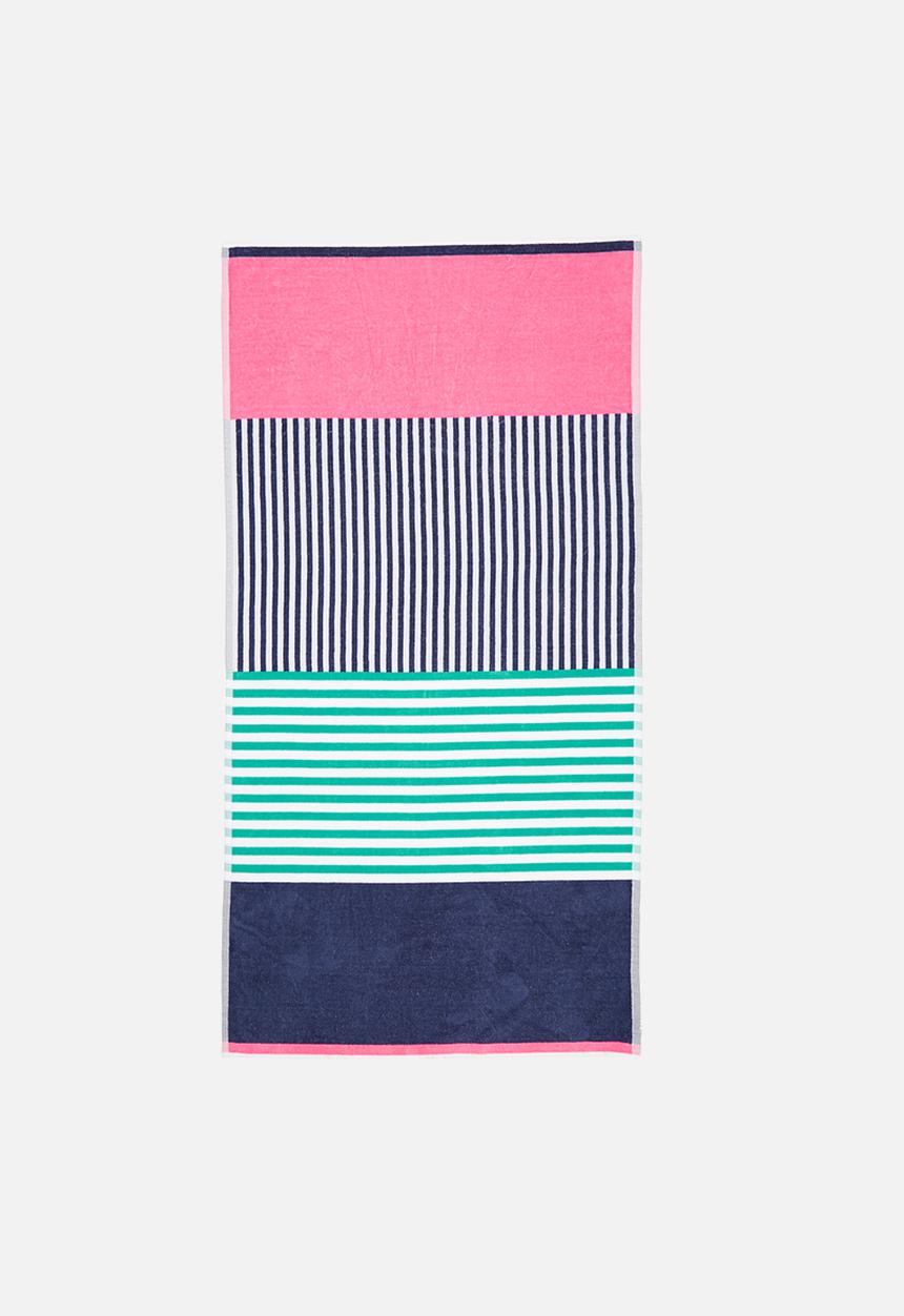 Sixth Floor - Panama beach towel - pink & navy