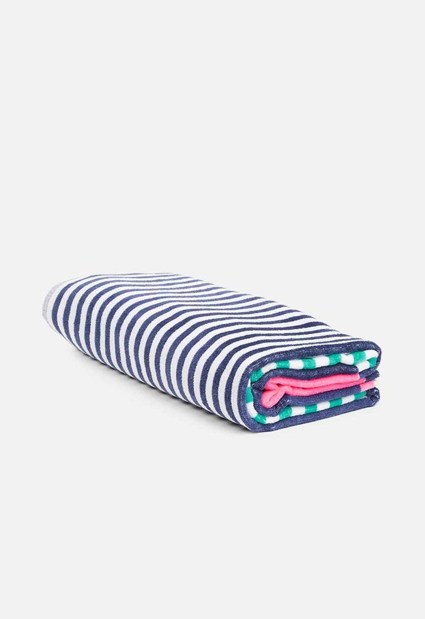 Sixth Floor - Panama beach towel - pink & navy