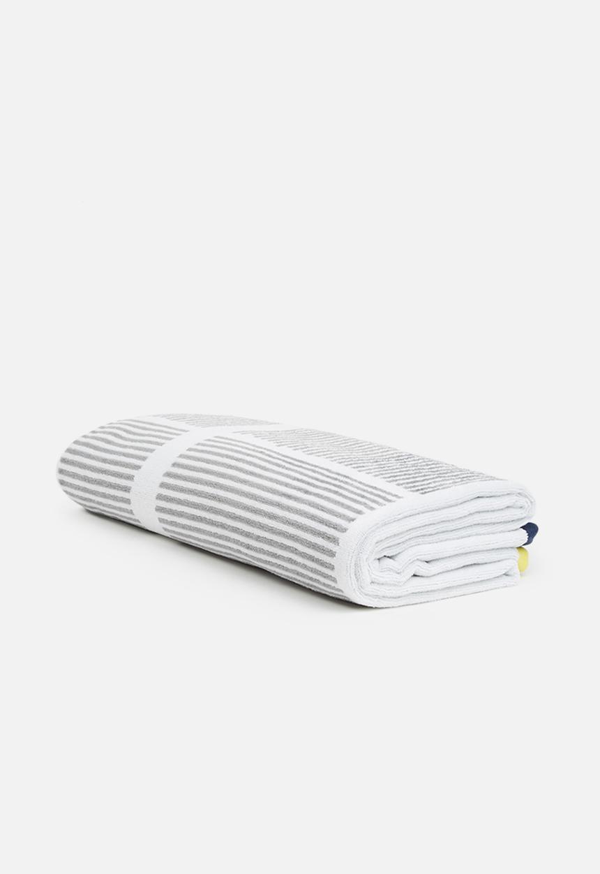 Sixth Floor - Aruba beach towel - grey & yellow