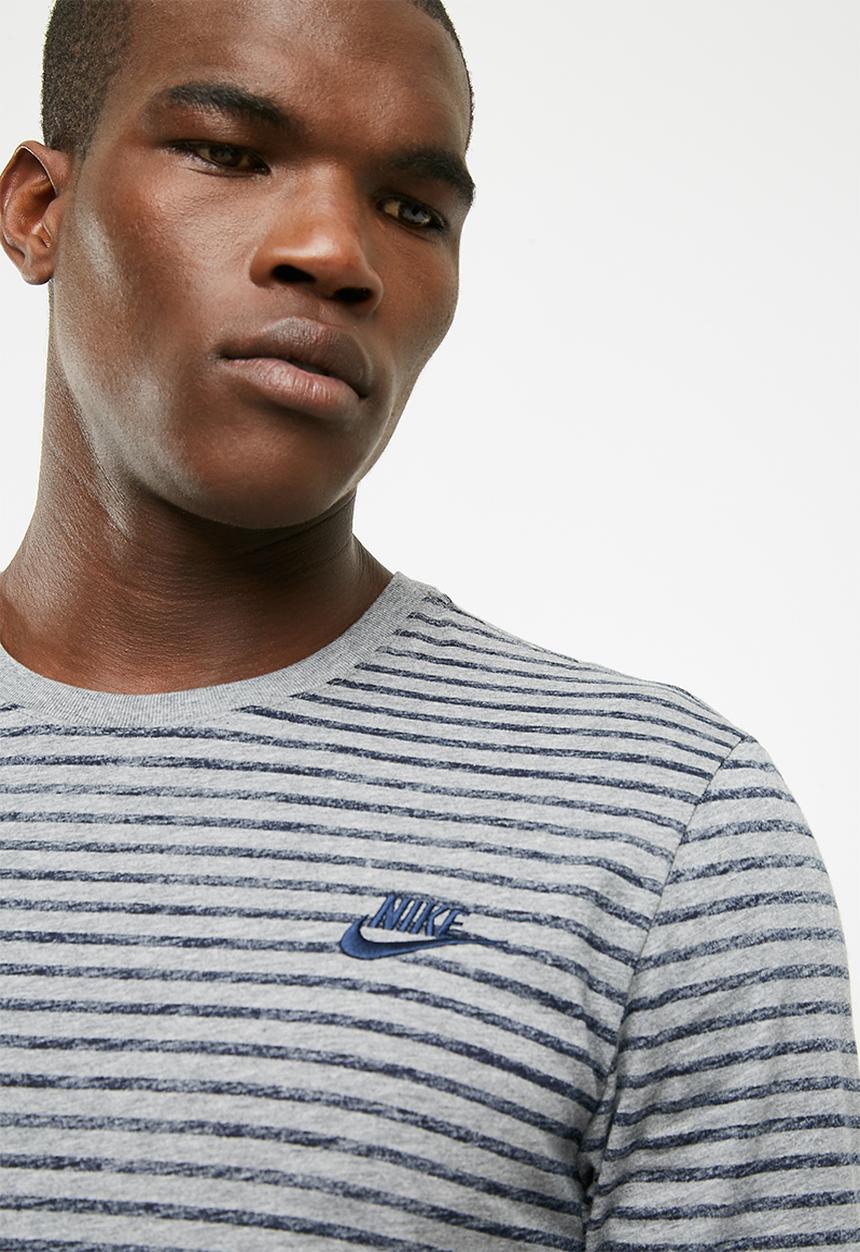 Nike - NSW stripped tee - grey & navy 