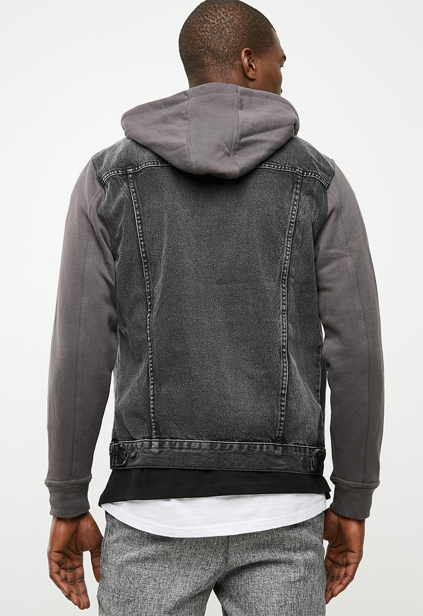 New Look - Jersey sleeve denim jacket - grey 