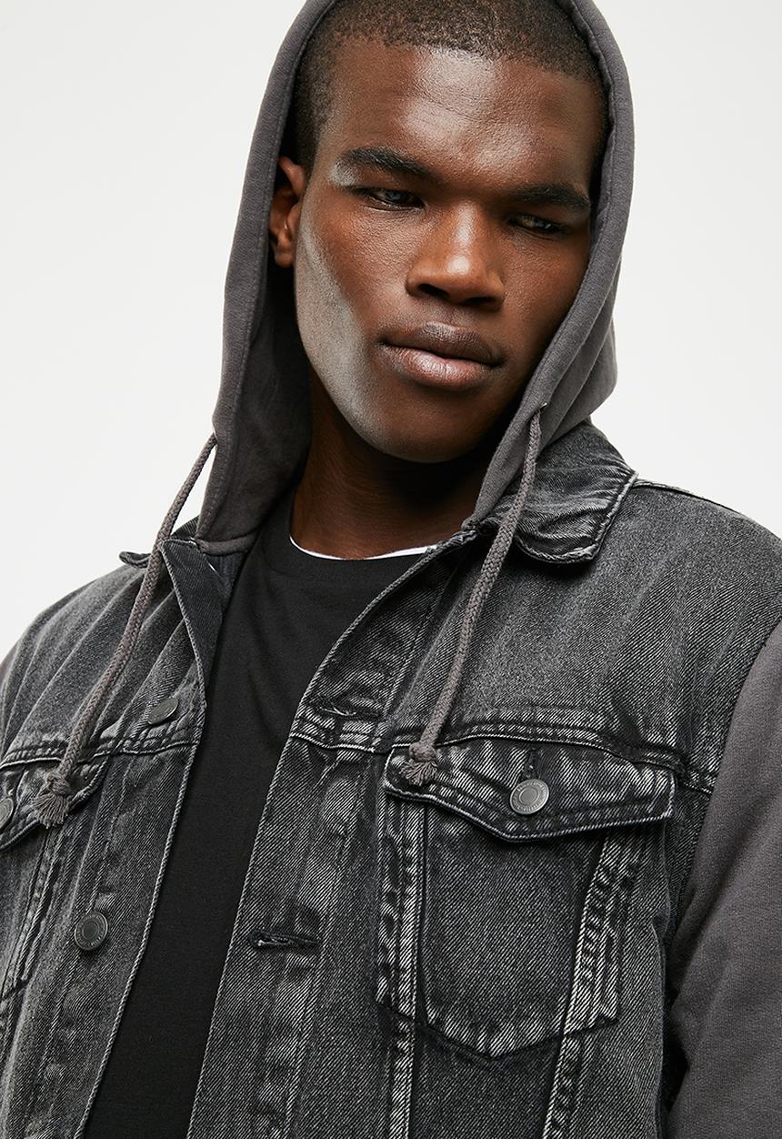 New Look - Jersey sleeve denim jacket - grey 