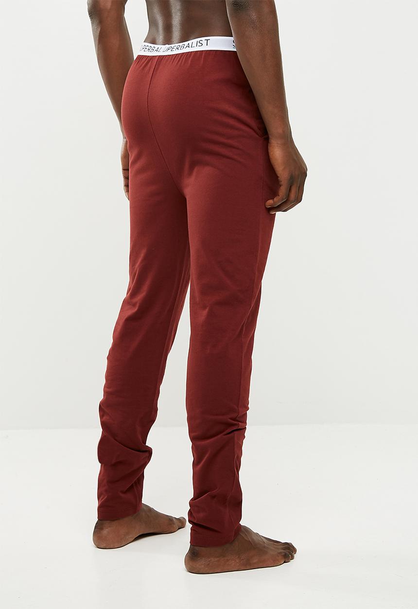 Superbalist - Knit slim lounge pant 2 pack - navy & maroon