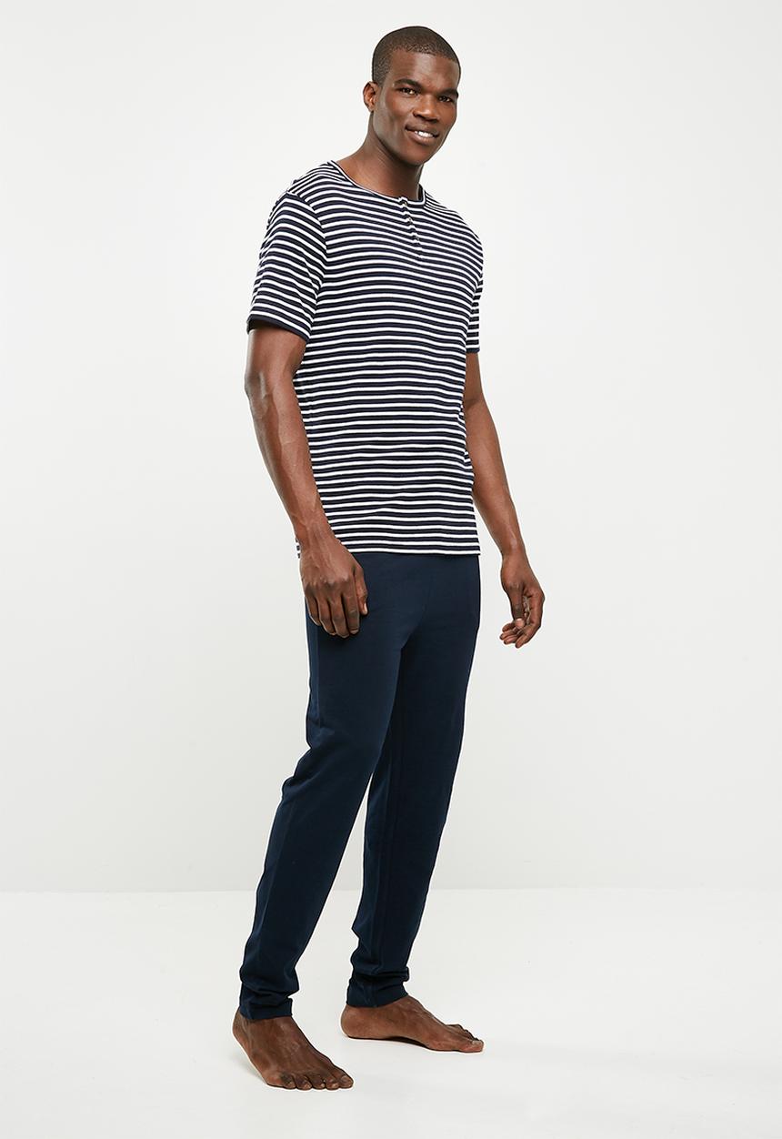 Superbalist - Knit slim lounge pant 2 pack - navy & maroon