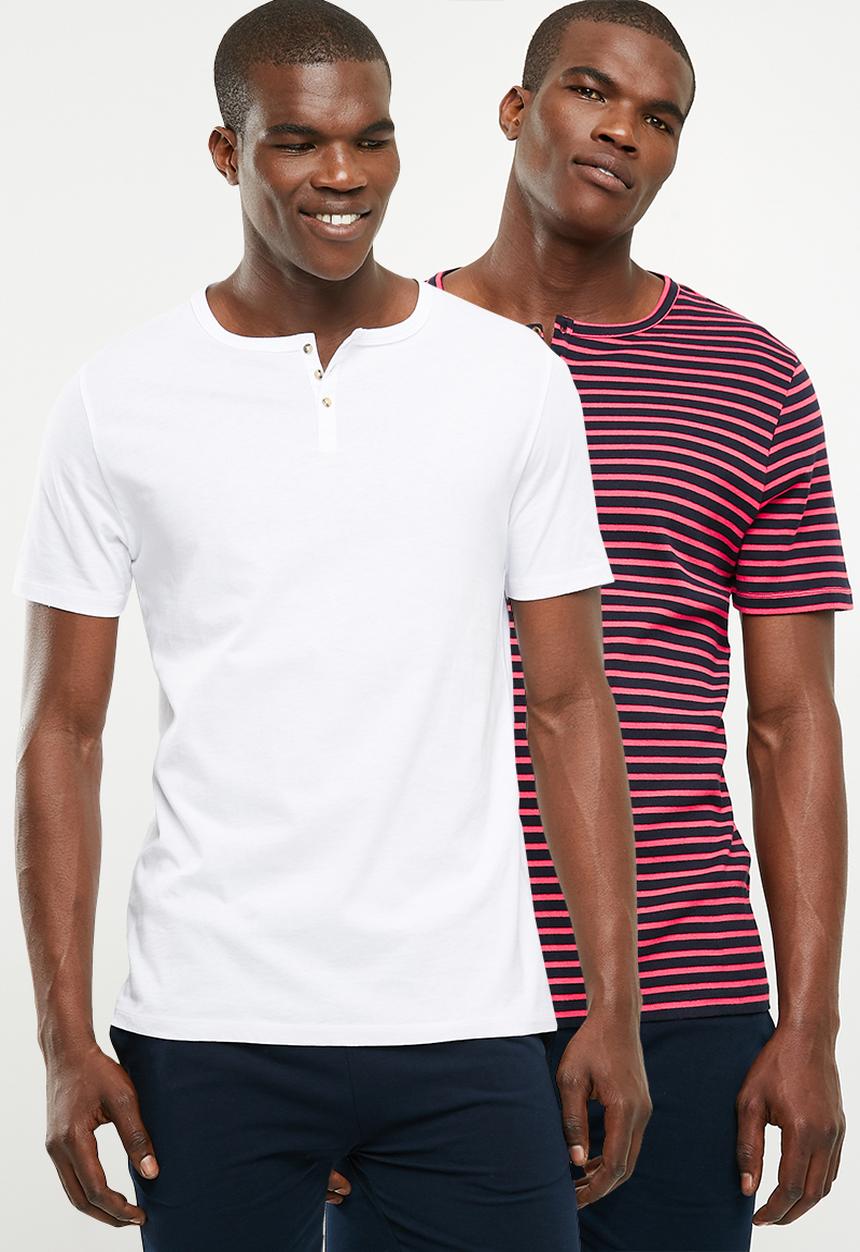 Superbalist - Short sleeve henley tee - 2 pack
