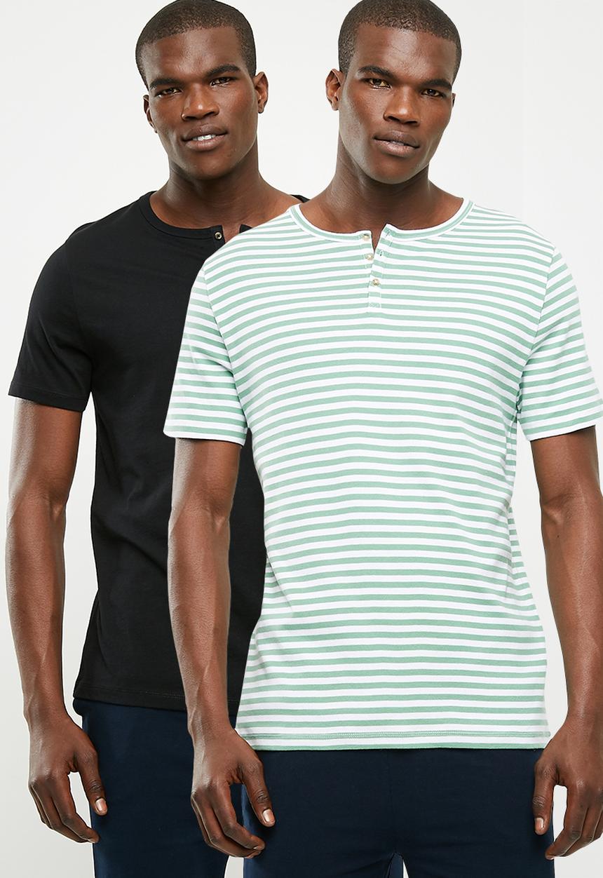 Superbalist - Short sleeve henley tee - 2 pack