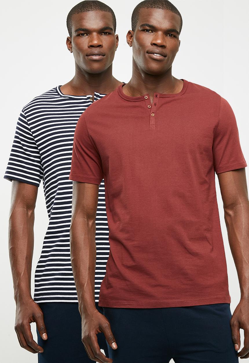 Superbalist - Short sleeve henley tee - 2 pack