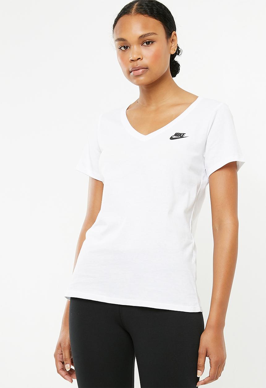 Nike - V - neck tee - white & black